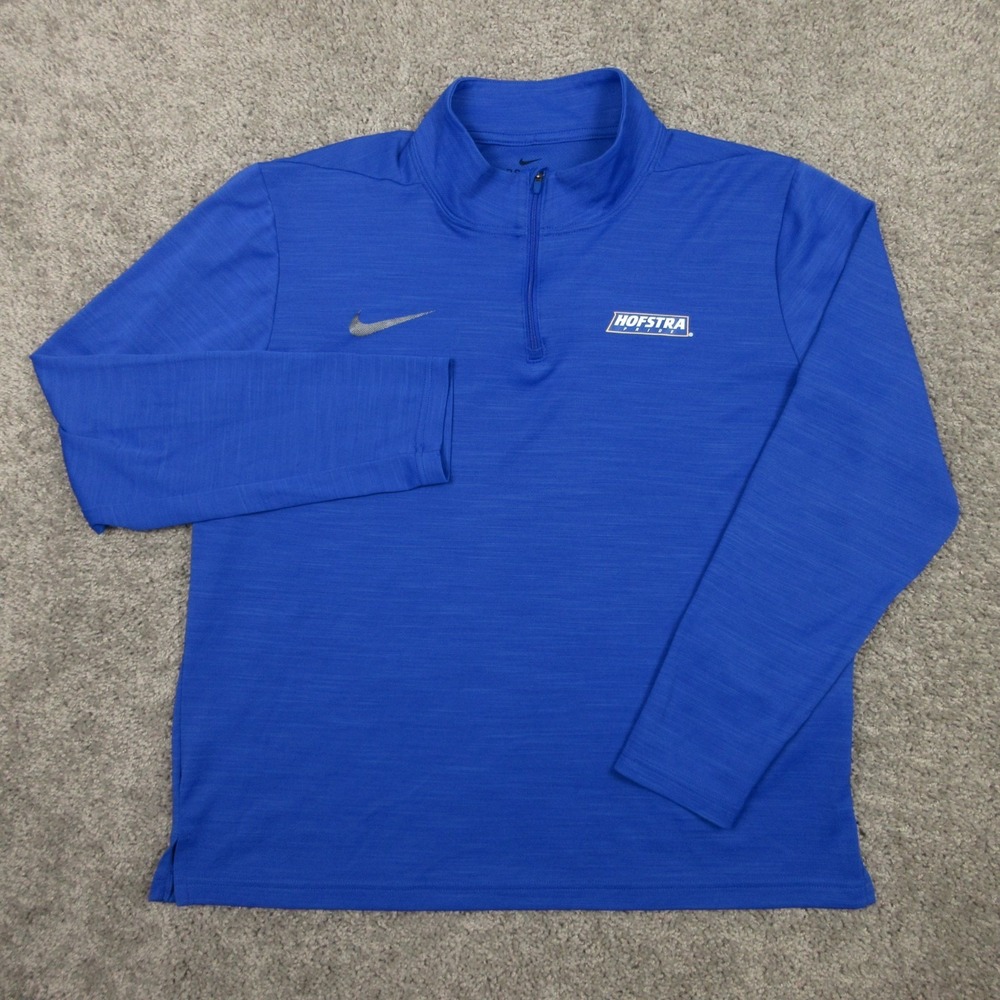 Hofstra Pride Sweater Mens Large Blue‎ 1/4 Zip Lightweight Pullover Nike Drifit